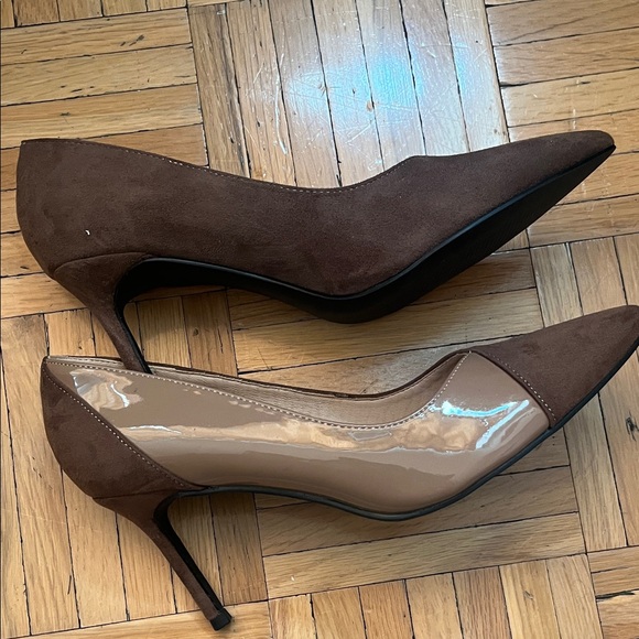 Coutgo Chic Brown Pointed Toe Heels